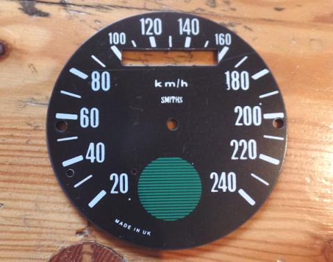 Tachometer Ziffernblatt Plastik Smiths 20-240 km/h