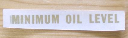 Minimum Oil Level Aufkleber silber