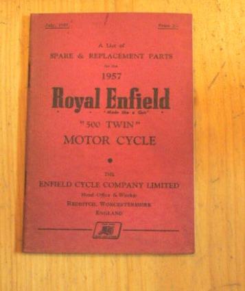 Royal Enfield Spare & Replacement Parts 1957 / Teilebuch