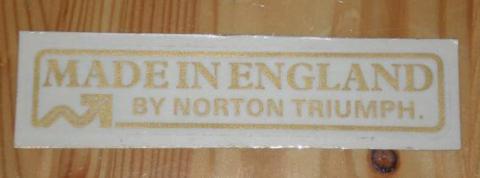 Made in England by Norton Triumph Sticker