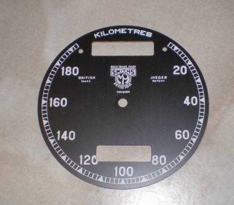 Tachometer Ziffernblatt Plastik Smiths Jaeger Patent 20-180 km/h
