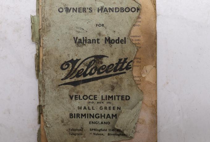 Velocette Owner's Handbook for Valiant Model 1957