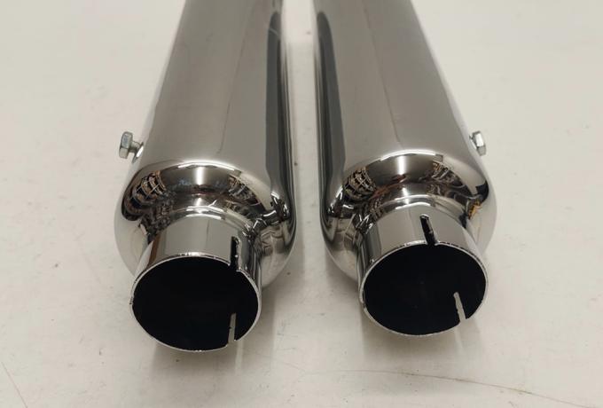 Rudge Ulster Low Level Silencer 1 3/4" Chrome 1933-1940 / Pair