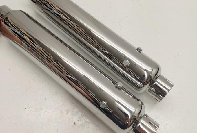 Rudge Ulster Low Level Silencer 1 3/4" Chrome 1933-1940 / Pair