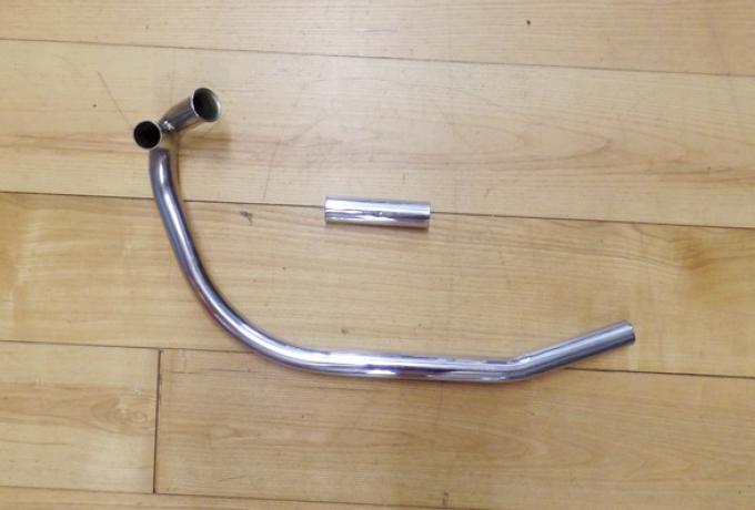 Norton Swept Back Exhaust Pipe with Balanced Pipe 1 3/4" NOS