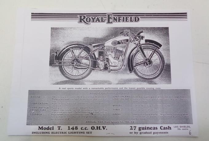 Royal Enfield Sales Catalogue 1935