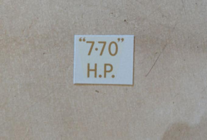 BSA "7.70" H.P. Transfer for rear Number Plate 1927-31