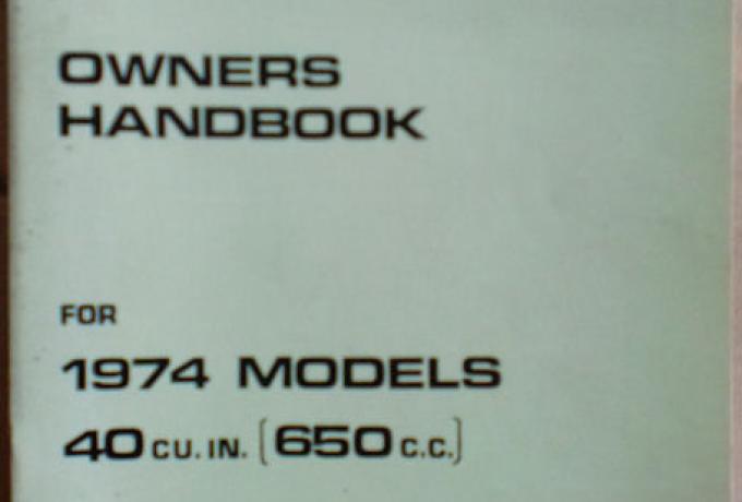 Owners Handbook for Triumph - Benutzerhandbuch 1974