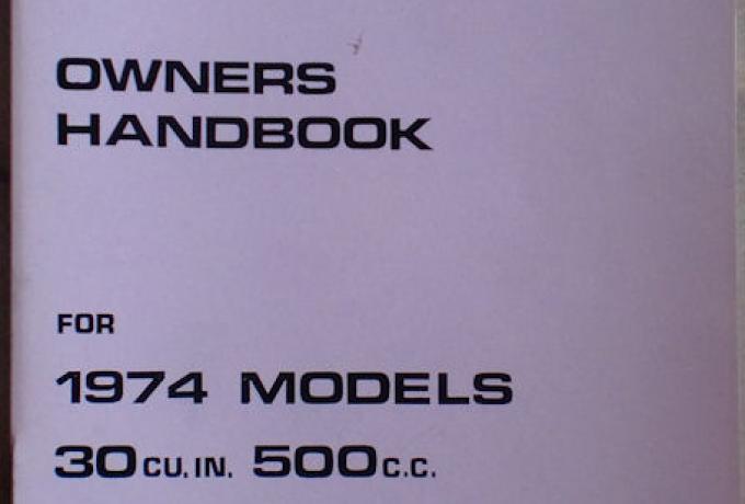Owners Handbook for Triumph 1974 U.K & General Export Edition