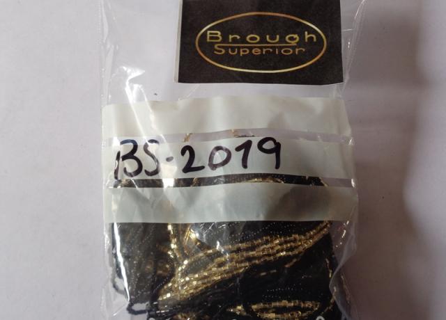 Brough Superior Schwarz und Gold Perlen Halskette