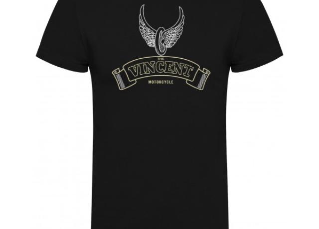 Vincent Winged Wheel T-Shirt Black - XX Large