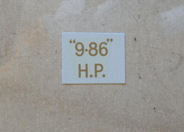 BSA "9.86" H.P. Abziehbild für Nummertafel hinten 1927-36