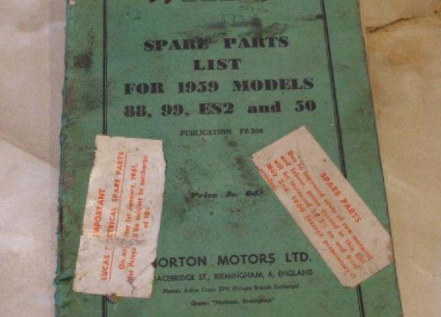 Norton Spare Parts List for 1959 Mod. Teilebuch