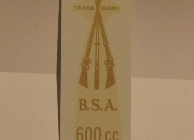 BSA Transfer für Rear Number Plate Bracket 600cc from 1946