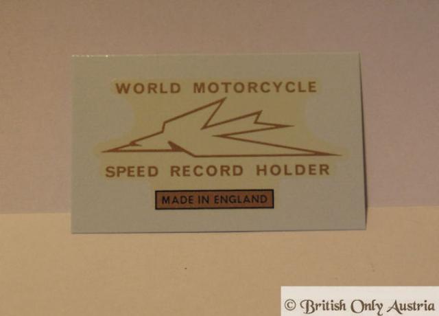 Triumph Tank Top Abziehbild World Motorcycle Speed Record Holder 1960's