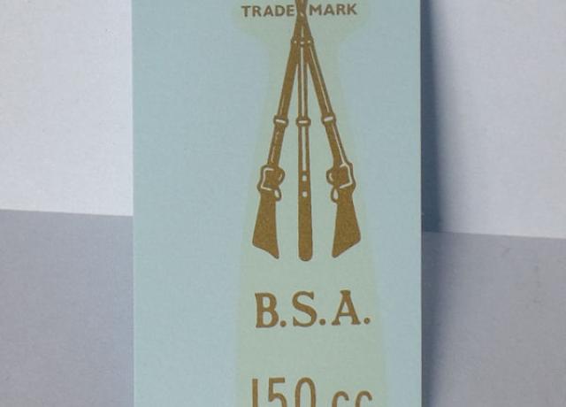BSA Transfer for Rear Number Plate Bracket 150cc 1946-