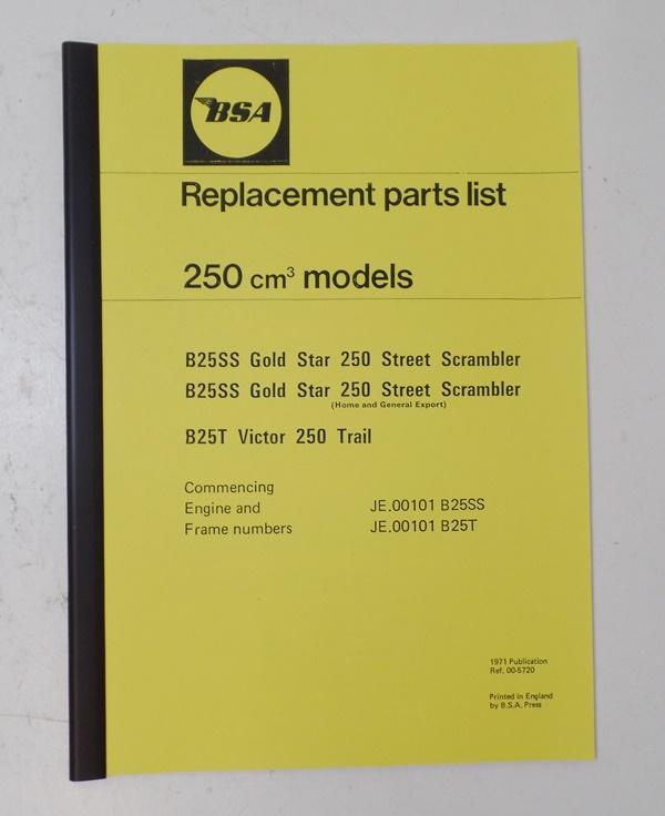 BSA B25 Parts Book 1971- Copy | BRITISH Only Austria Fahrzeughandel GmbH