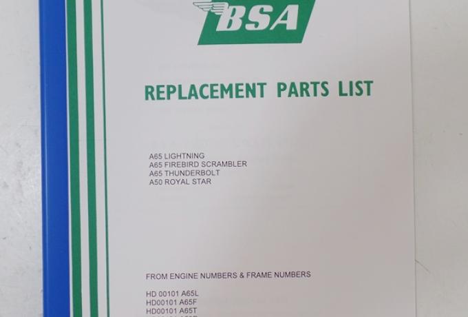BSA A50 A65 1970 Parts Book