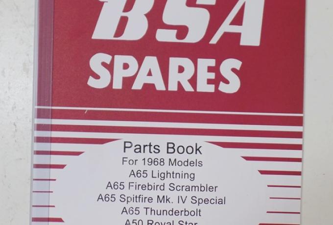 BSA A65 A50 Parts Book 1968