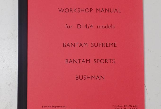 BSA D14 Workshop Manual Book