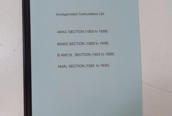 Amal / Amac Carburettor Parts Book  1928-30