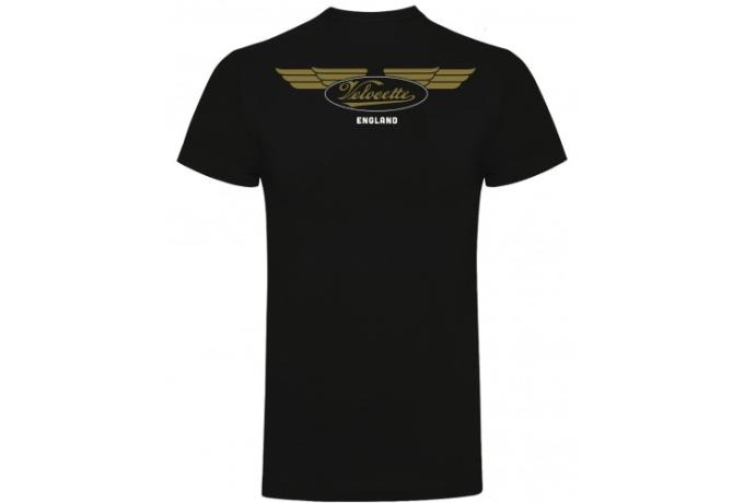 Velocette Wings T-Shirt Black -Medium