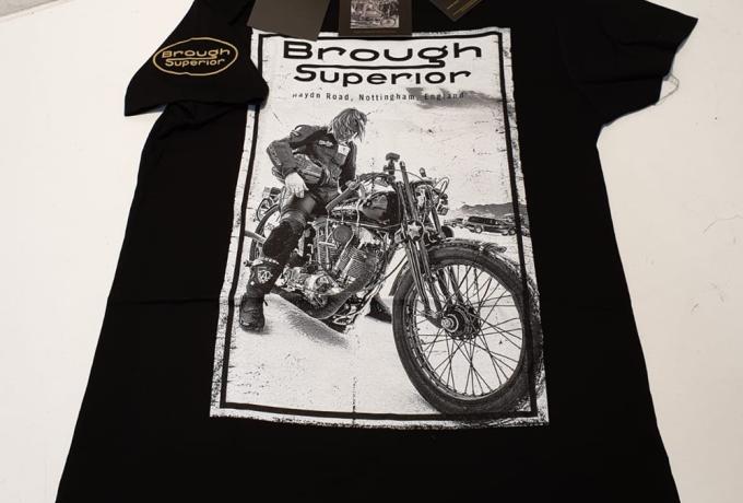 Brough Superior - Henry Cole Distressed Black/White T-Shirt Large