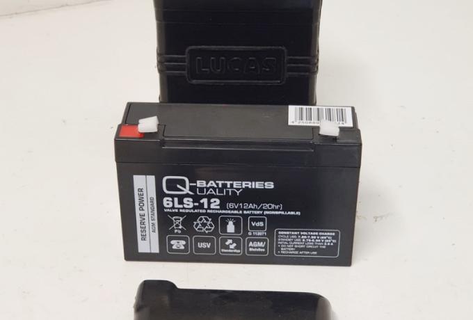 Battery Box Lucas replica, with Gel Battery 6V 12Ah / 20hr