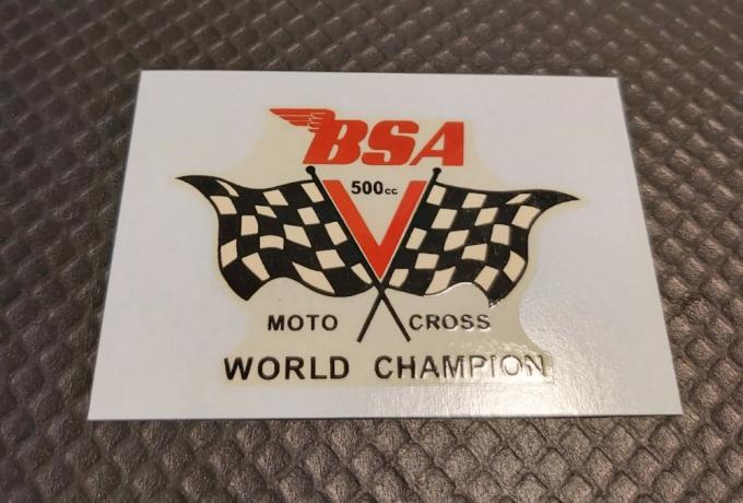 BSA 500cc Moto Cross World Champion. Tank Top Sticker 1970