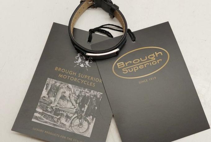 Brough Superior Rubber Strap Bracelet with Stainless Steel Plate