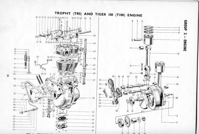 Triumph Replacement Parts Catalogue T100, T110, Trophy 1956. Copy