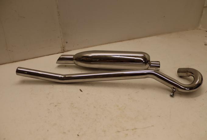 Triumph Exhaust Pipe and silencer. T15. T20. Tiger Cub/Set. Inside Frame