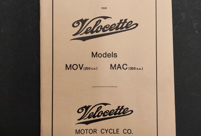 Velocette MAC Rigid Spare Parts Book