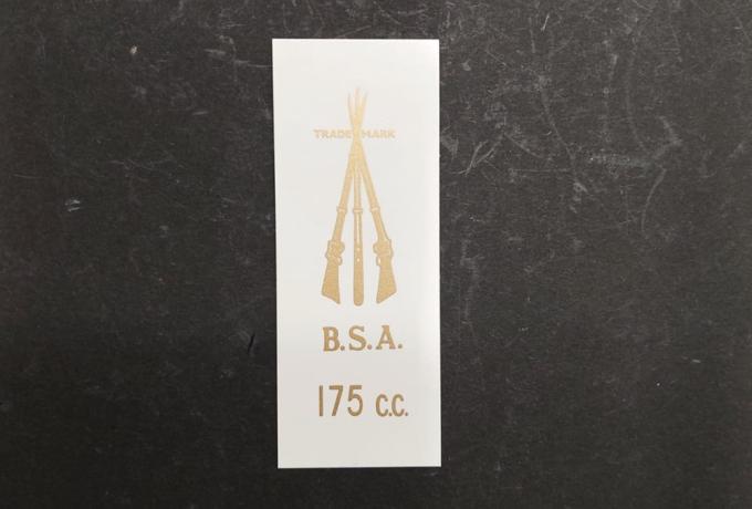 BSA Bantam Transfer for Rear Number Plate Bracket