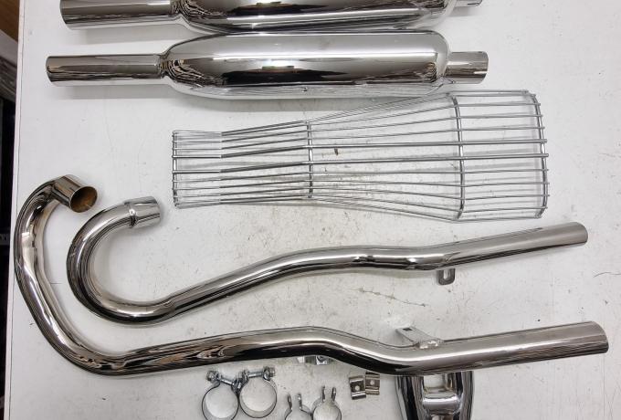 Triumph High Level Exhaust pipe Set incl. Leg Guard 