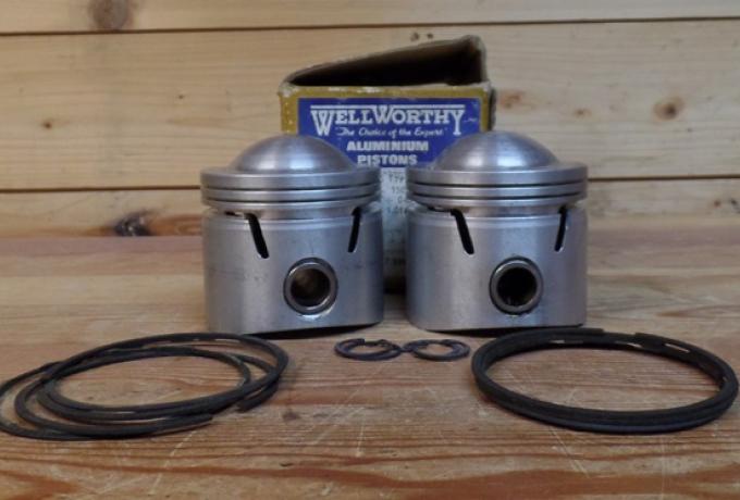 AJS/Matchless Pistons Wellworthy Alloy +040/Pair NOS