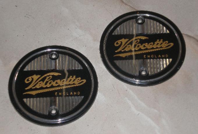 Velocette Tank Badges /Pair silver-gold, not perfect