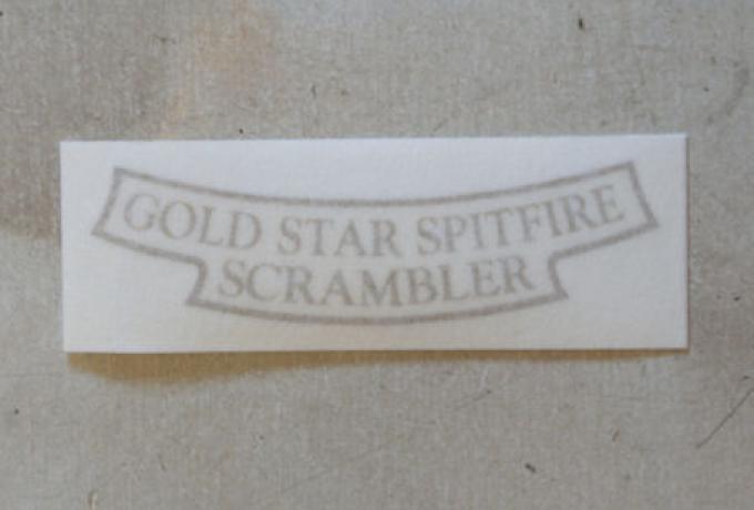 BSA Aufkleber für Nummertafel hinten "Gold Star Spitfire Scrambler" 1957-63