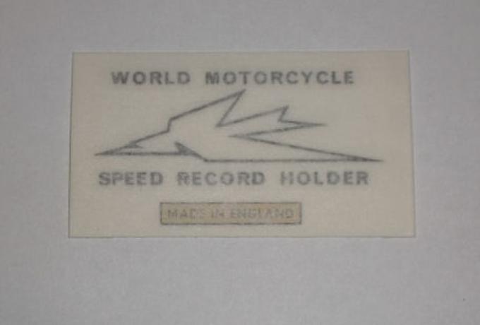Triumph "World Speed Record Holder" Sticker f. Tank Top 1960's