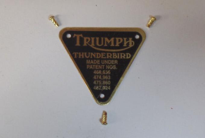 Triumph Thunderbird Patent Platte mit Nieten/Schrauben