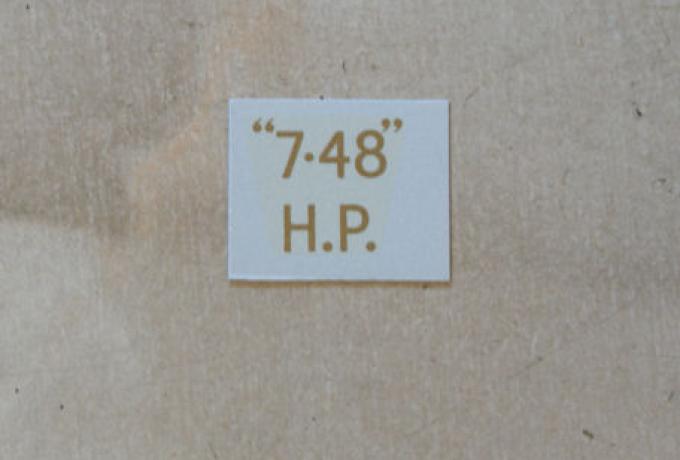 BSA "7.48" H.P. Abziehbild für Nummertafel hinten 1936