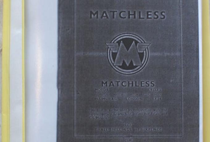 Matchless Spares List 1958, Kopie Teilebuch 