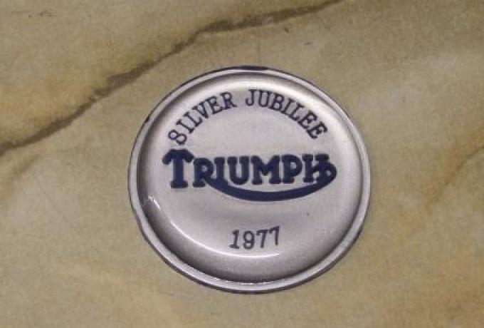 Triumph Petrol Tank Grommet Badge Silver Jubilee 