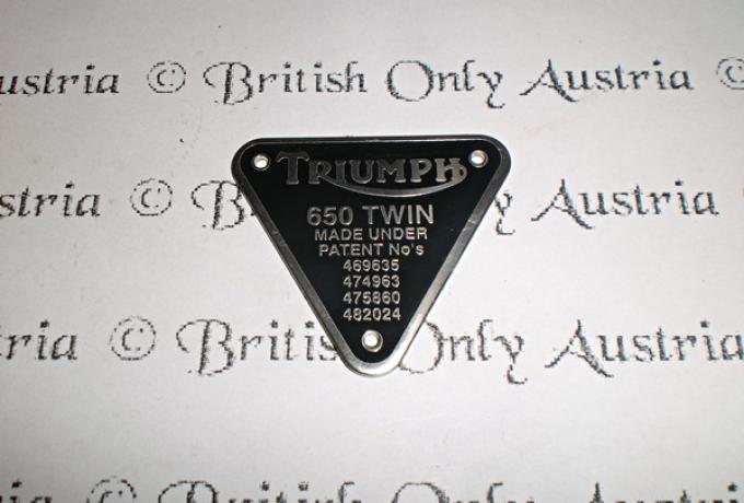 Triumph 650cc Twin Patent Platte - silber