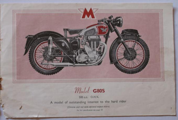 Matchless Model 9, The Super Clubman, Brochure