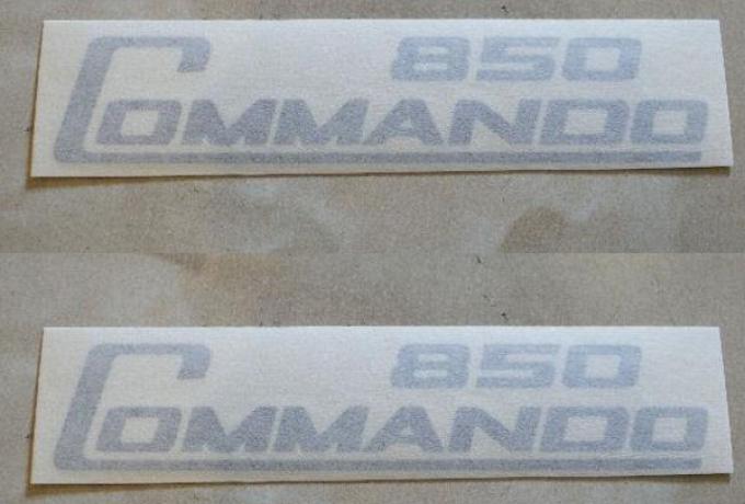 Norton Commando 850ccm Aufkleber für Seitendeckel,  Silber /Paar