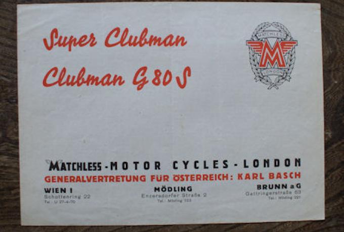 Matchless Super Clubman, Clubman G80S, Prospekt