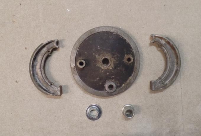 BSA A10 Back Brake Plate with Brake Shoes used