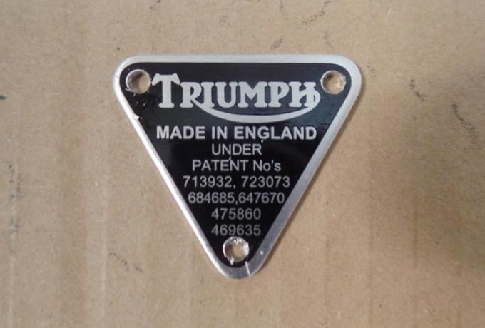 Triumph T150 T160 Trident Patent Platte