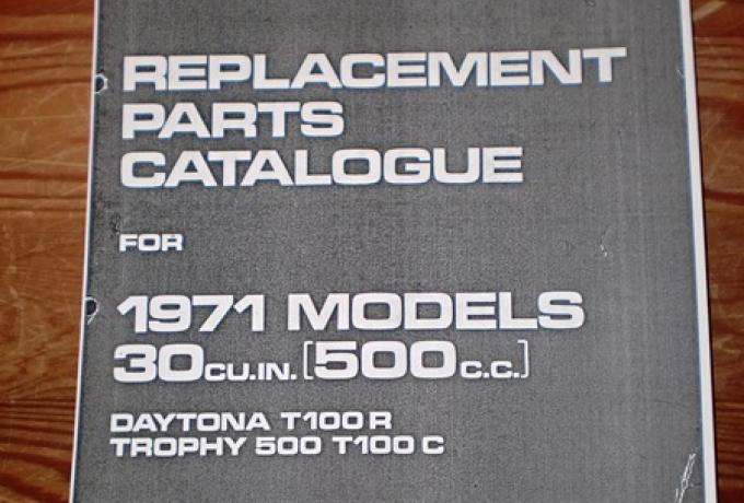 Triumph Replacement Parts Catalogue, Teilebuch 1971